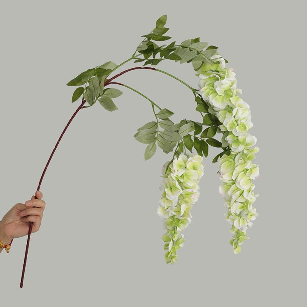 Silk Fabric Artificial Wisteria Branch Shape Fake Flower Vine Wisteria Flower Branch Party Event