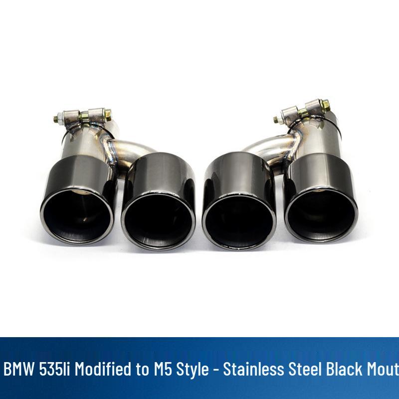 BMW 535li M5 Quad Outlet Carbon Fiber Exhaust Tailpipe (Stainless Steel, F10/F18)