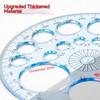 Multifunction Geometric Template Plastic Measuring Ruler Circles 360 Degree Drawing Round Ruler Geometric Drawing Stencils Tools