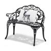 Outdoor Bench, 38.8 Inches Metal Garden Bench for Outdoors, 480 Lbs Load Capacity Bench, Outdoor Garden Park Bench with Backrest and Armrests, Patio