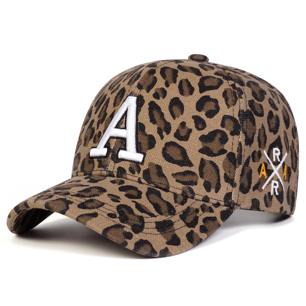 Cappellini da Baseball Unisex con Ricamo Lettera A Stampa Leopardo Primavera e Autunno Regolabili da Esterno Cappelli Casual Cappello Parasole Cappellino Sportivo