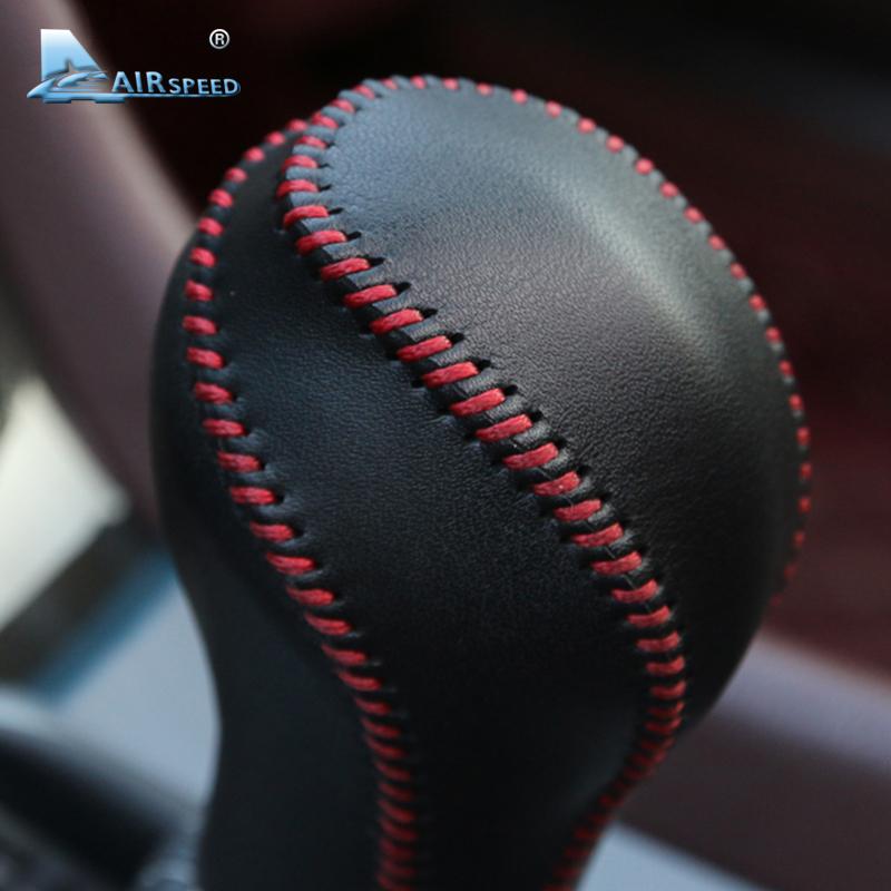 PU Leather Gear Shift Knob Handle Cowhide Cover Hand-sewn for Infiniti QX50 QX70 QX80 EX FX35 37 G37 Interior Accessories