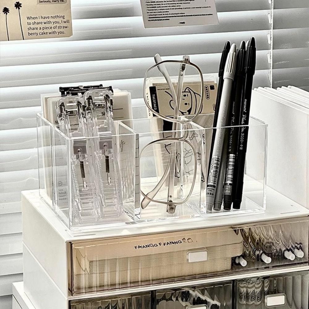 Transparent Eyebrow Pencil Brush Holder Desk Acrylic Organizer For Cosmetics Makeup Organizer Boxes Brush Containers Storage Box