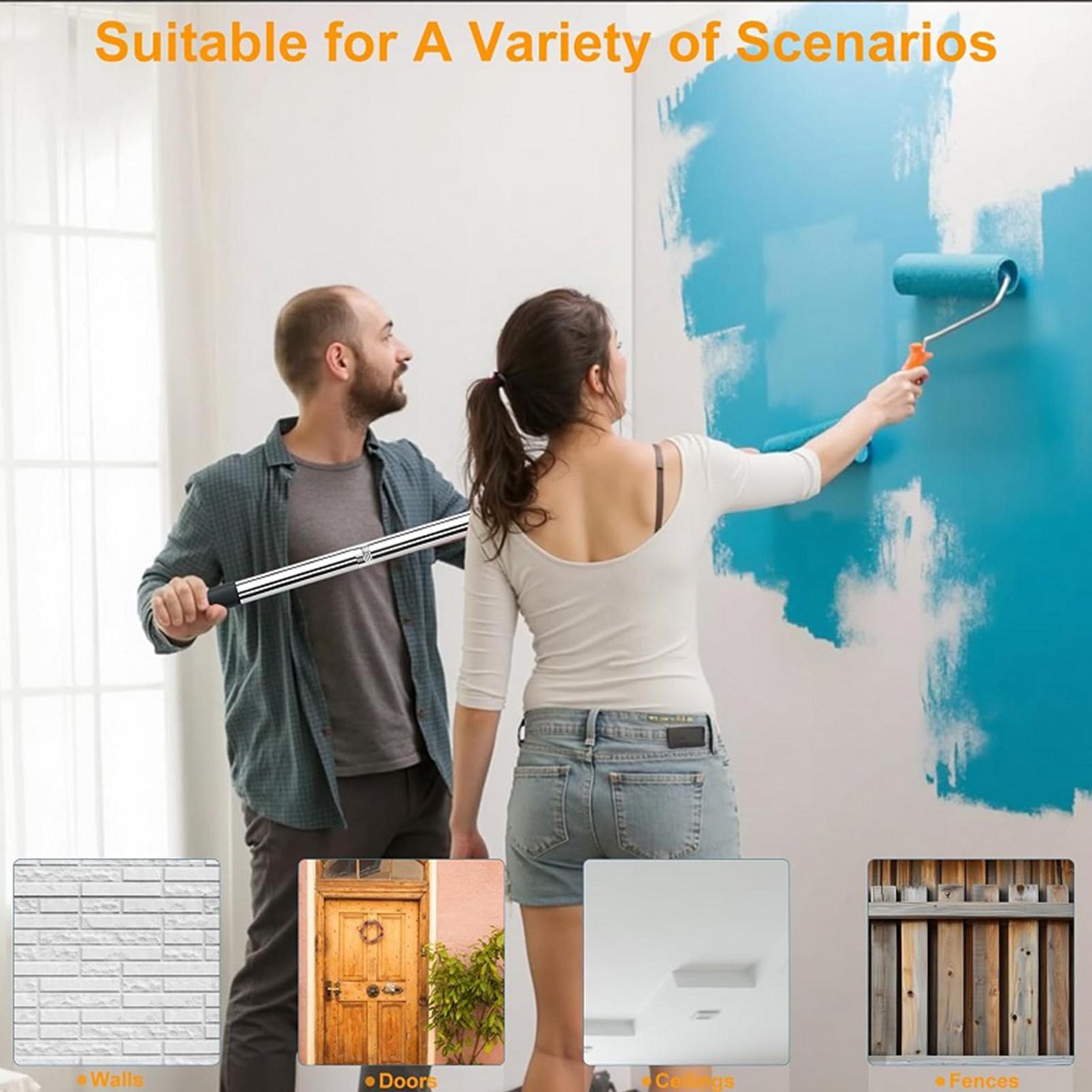 

Paint Roller Brush Multifunctional Painting Roller Set With Extension Pole House Projects Renovation Accessory For Decorations CHINA