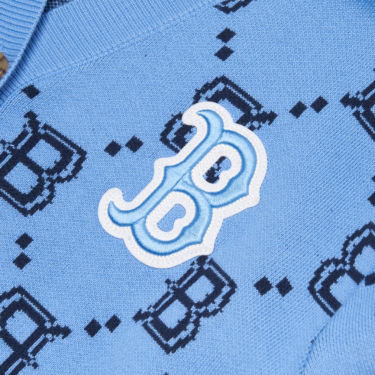 New MLB Base Logo Knitwear Unisex Blue 3AKCM0221-43BLS