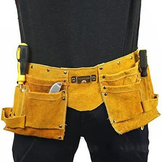 Waist-Mounted Multi-Layer Tool Bag: Leather Belt, Welder, Electrician, Gardener Organizer