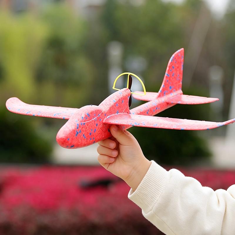 Elektrisches Schaumflugzeug-Segelflugzeug, Handwurfflugzeug mit LED-Licht, automatische Flugflugzeuge, Outdoor-Kinderspielzeug für Kinder, Jungen, Geschenke