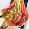 Women S Vintage Ethnic Sunflower Printed Square Neck Scarf