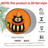 2D Flat 1pc/2pcs, Decorative Plaques and Ornaments Sign, Round Aluminum Vintage Halloween Clown Black Cat Hanging Sign, Smiling Tongue Out Cat Wall