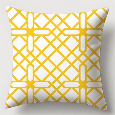 Home Decor Geometric Patterns Yellow Throw Pillow Covers Pattern Cushion Cover Suitable For Sofa Bedroom Car Pillow Cover