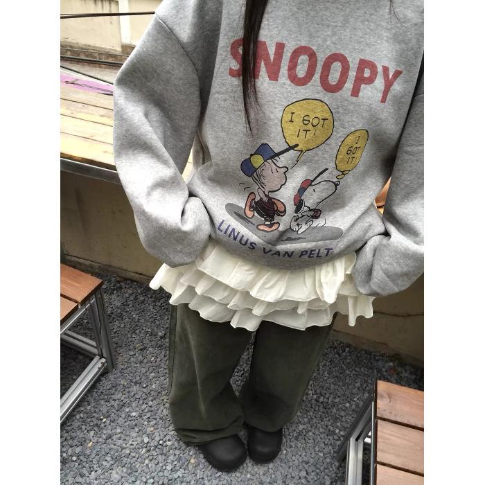 

YYFS женские модные повседневные весенне-осенние блузки и рубашки с круглым вырезом с длинными рукавами Size: One Size серый