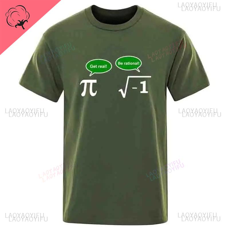 New Arrival Funny Math Design Printed Loose in Summer Casual Oneck for Stretchy Streetwear Summer Unique Loose Tees Male Tops