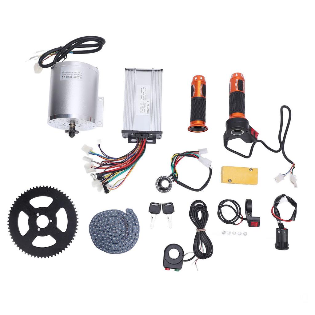 Electric Brushless Direct Current Motor Kit 48V 1000W with Controller Throttle Scooter Motorcycle Conversion Parts