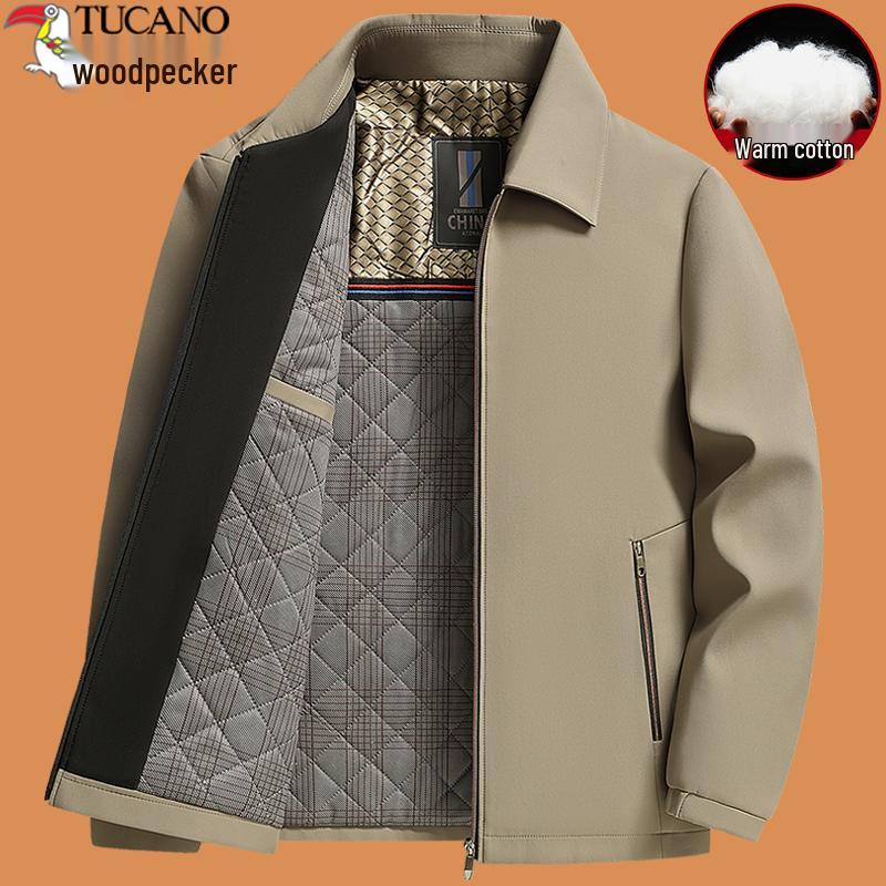 Woodpecker Men s 2025 Autumn/Winter Thickened Cotton Jacket for Middle-aged & Elderly 180/92A for 115-135 jin