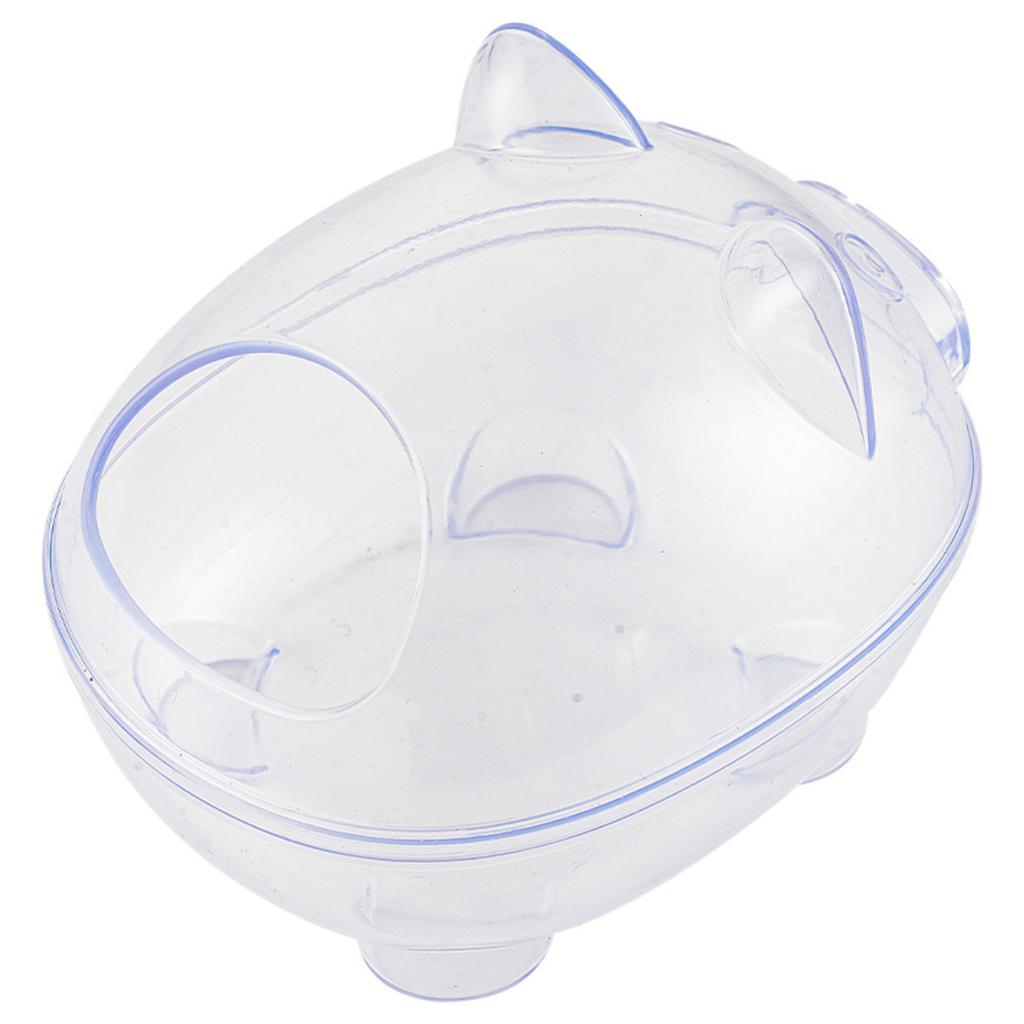 Hamster Bath Sand Box Transparent Plastic Small Animal Hideout House with Lid for Gerbils Syrian Mice Chinchillas Hamsters Habitat Cage Accessories