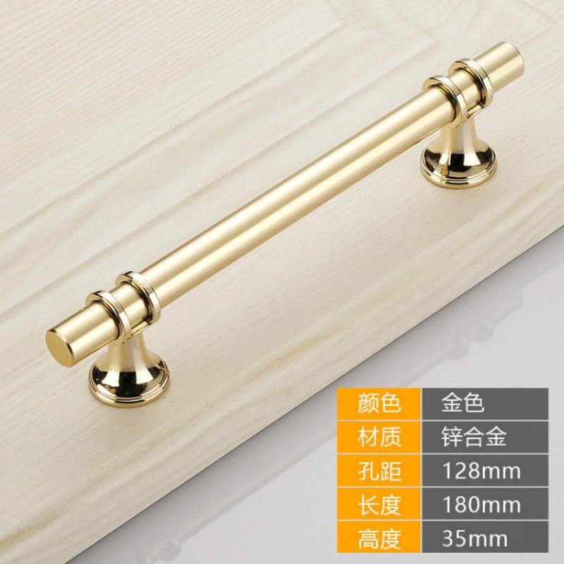 Modern T-Shape Cabinet Pull Handle Zinc Alloy Black Gold Single Hole Drawer Wardrobe Door Hardware