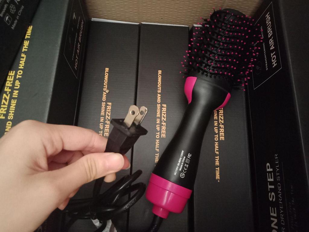 Hochleistungs 3-in-1 Heißluftbürste: Föhn, Lockenstab & Glätteisen