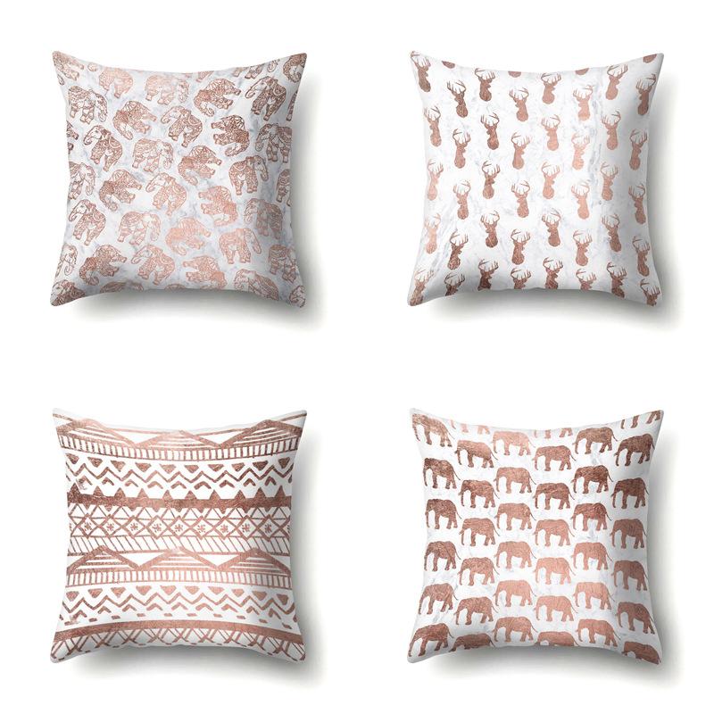 Polyester Pillow Case Automobile Decoration Home Printed Pillow Case Waist Cushion Cover Car Cushion Head Cushion Cover