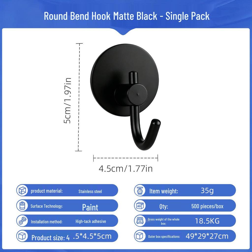 Punch-Free Strong Adhesive 304 Stainless Steel Wall Hook
