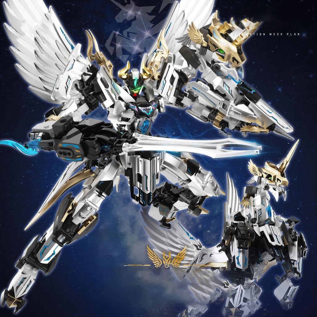 Jaki Mecha Series Transforming Pegasus Robot Model Assembly Toy Building Blocks Educational Toy Boy'S Birthday Gift