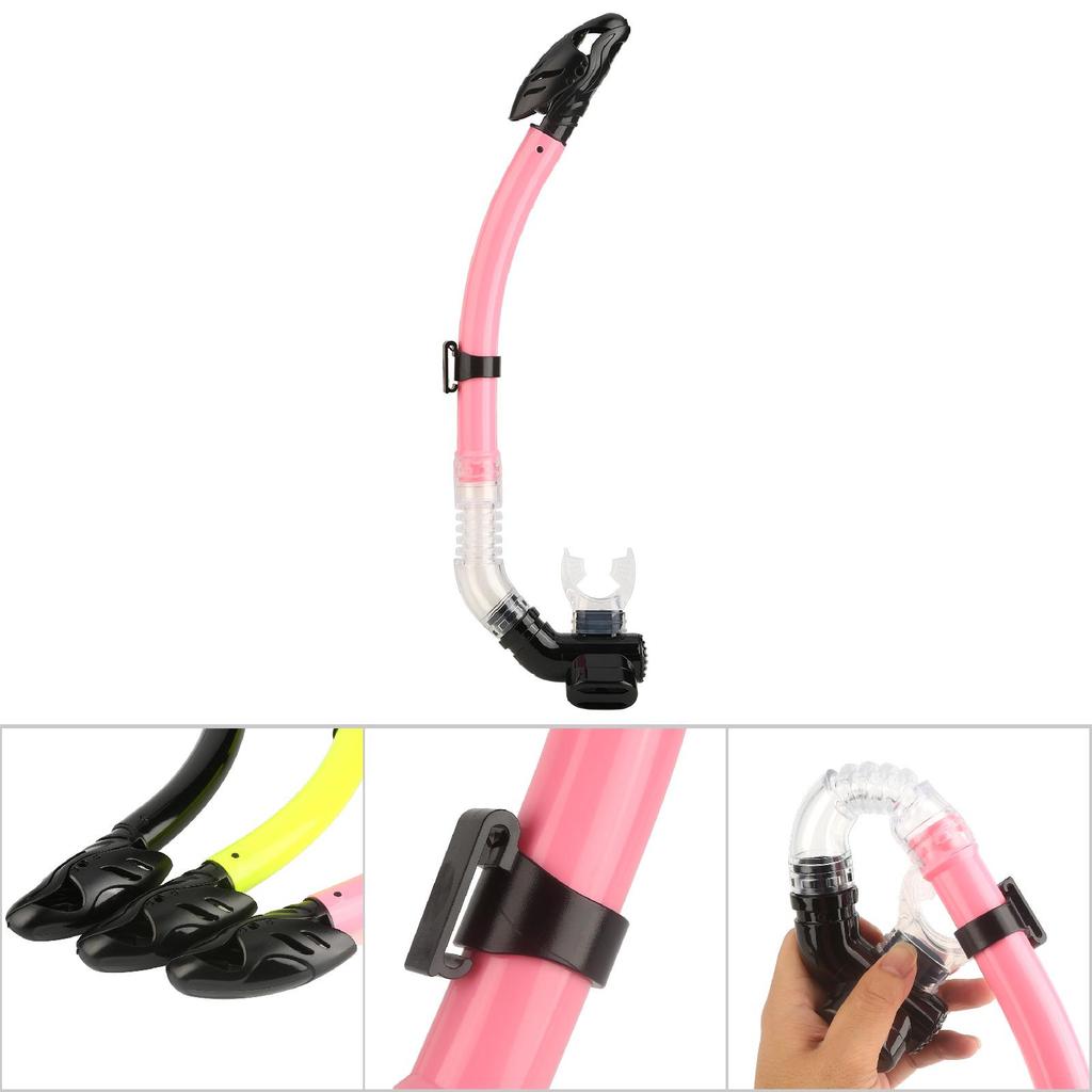 Comfortable Full Dry Snorkel with Silicone Mouthpiece Easy Breathe Snorkel (pink)