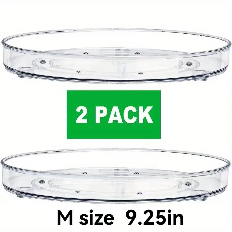 

Набор из 2 предметов: обновленный вращающийся на 360 градусов поднос для хранения, кухонная полка для специй, ленивая поворотная подставка, холодильник для косметики