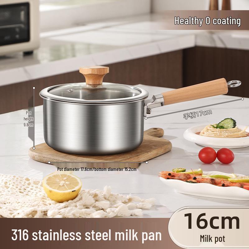 

Thickened 3-Layer Stainless Steel Milk & Baby Food Pot with Steamer - Large Capacity Instant Noodle Pot