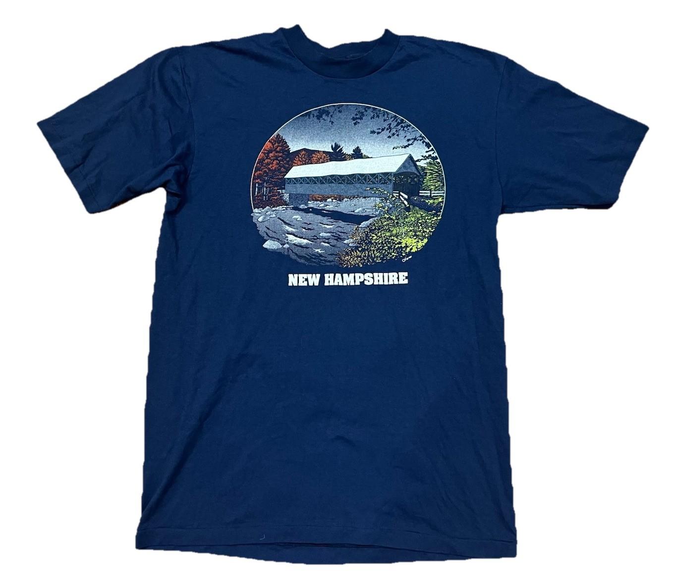 Vintage New Hampshire Shirt Adult Mens Large Covered Bridge 1989 Unisex T-Shirt S