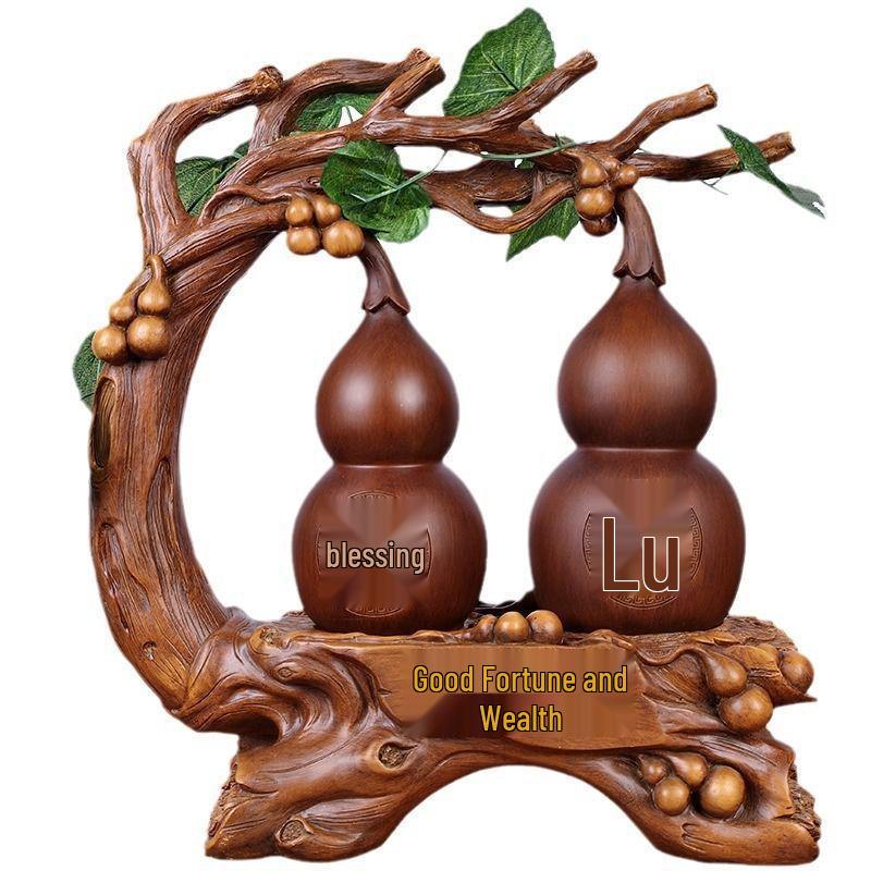 

Процветающий орнамент в виде тыквы-горлянки «Двойное счастье» для украшения гостиной или прихожей