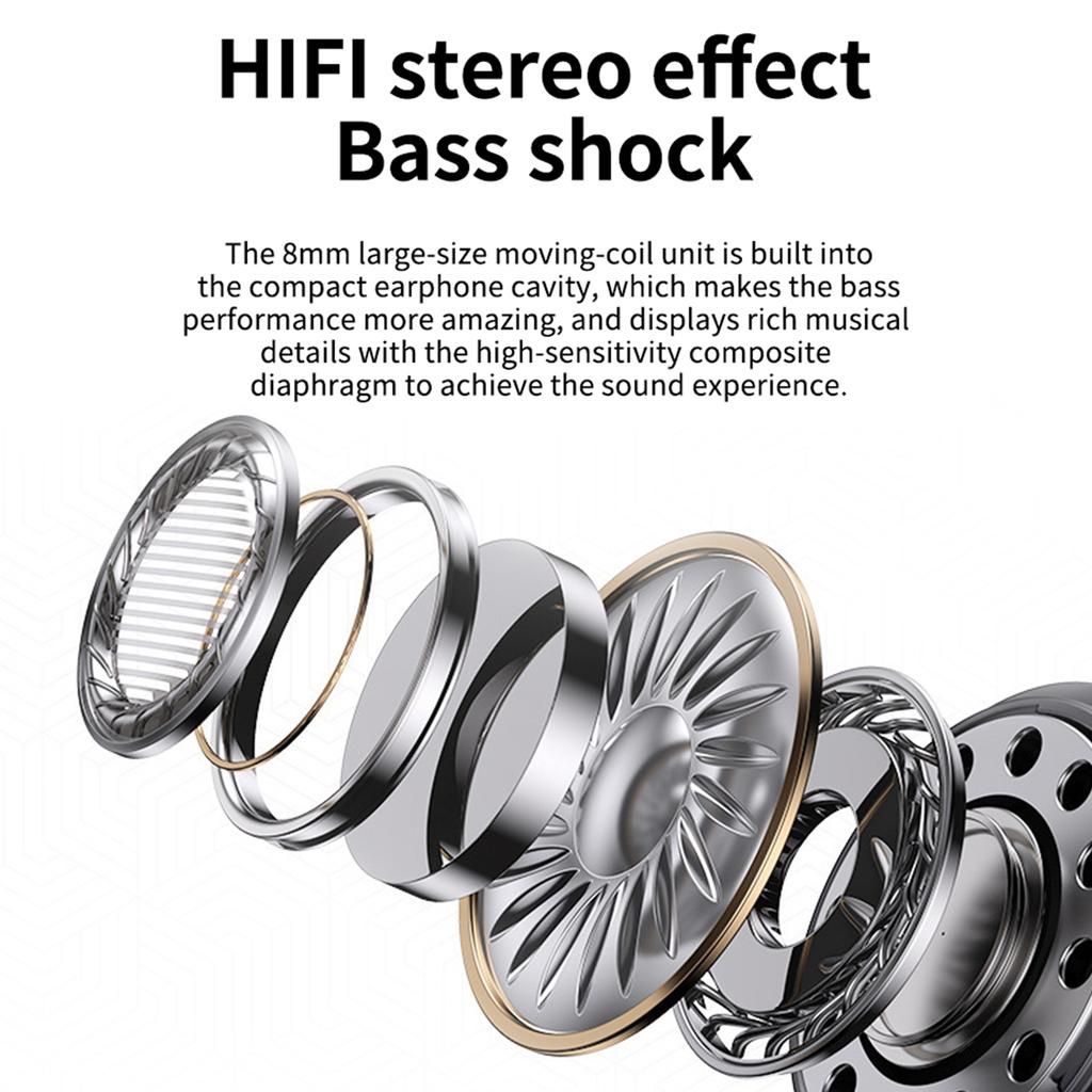 New Four Color Transparent Compartment TM90 Low Energy Consumption Digital Display In Ear Wireless Bluetooth Headset