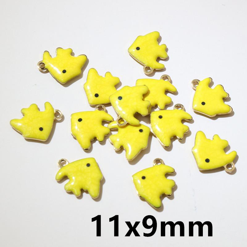 20pcs 11x9mm Stainless Steel Fish Enamel Charms Pendant Stainless Steel DIY Jewelry Making Accessories Findings