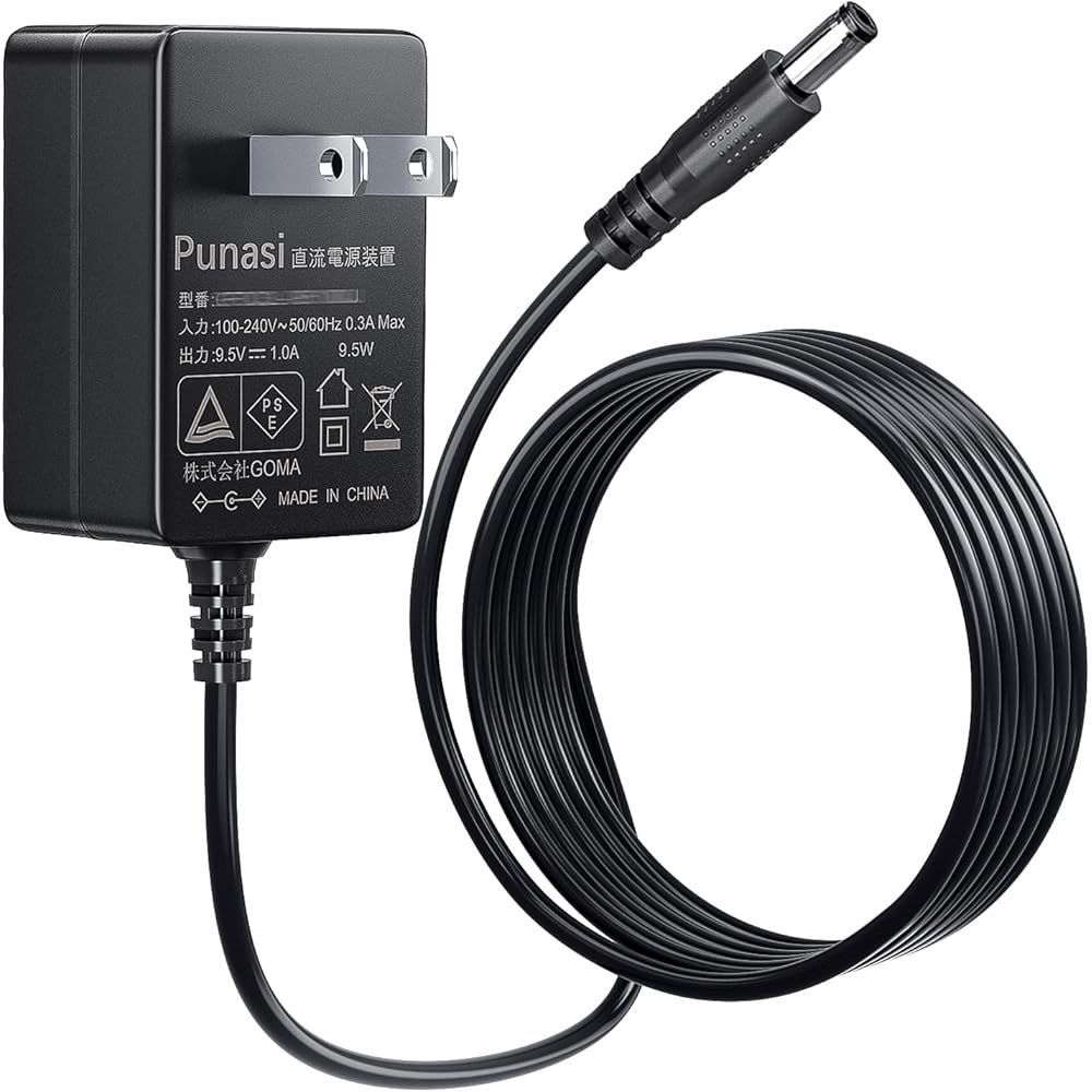 Punasi Casio Label Writer PSE Certified NameLand AC Adapter AD-E95100LJ AC Adapter 9.5V 1A Charge...