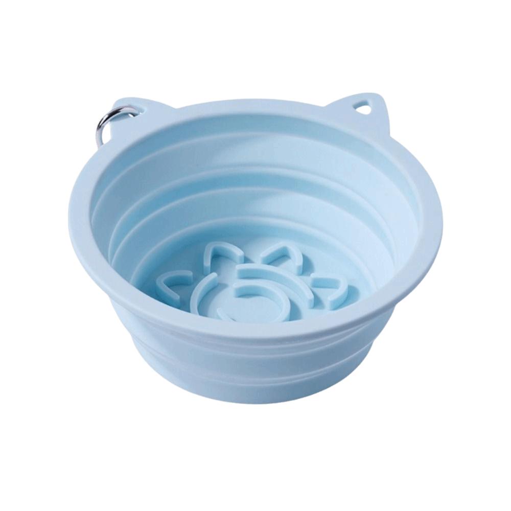 

Силиконовая миска для медленного кормления на присоске для собак, цвет макарон, миска для корма и воды для питомцев, для путешествий S синий