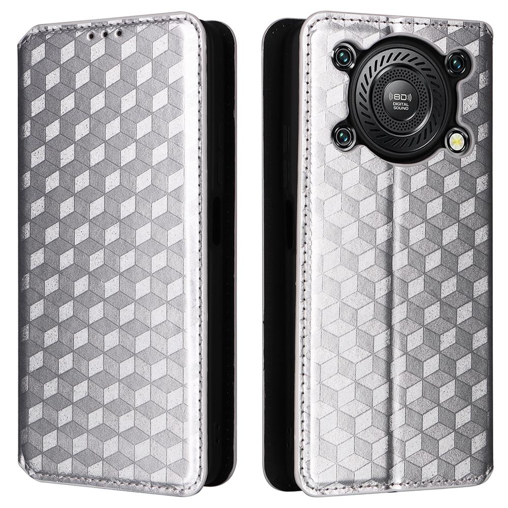 For Oukitel C60 Pro/C60 Case Wallet Rhombus Imprinted Leather Phone Cover