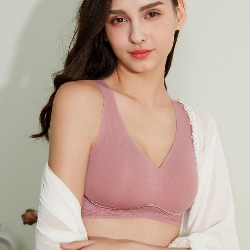 Small Chest Push-up Adjustable Vest-style Latex Underwear One-piece No-wire Breast-collecting Bra Breathable and Comfortable Bra