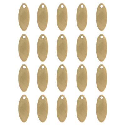 20pz Ciondolo Ovale in Acciaio Inossidabile Targhette per Cani Fai da Te con Foro Accessorio per Creazione di Gioielli Oro 6 x 15mm