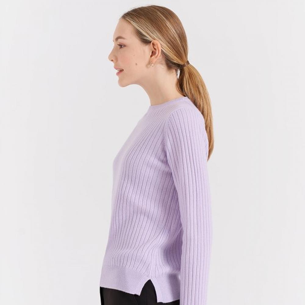 Dal Cashmere Rib Knit Pullover Lavender