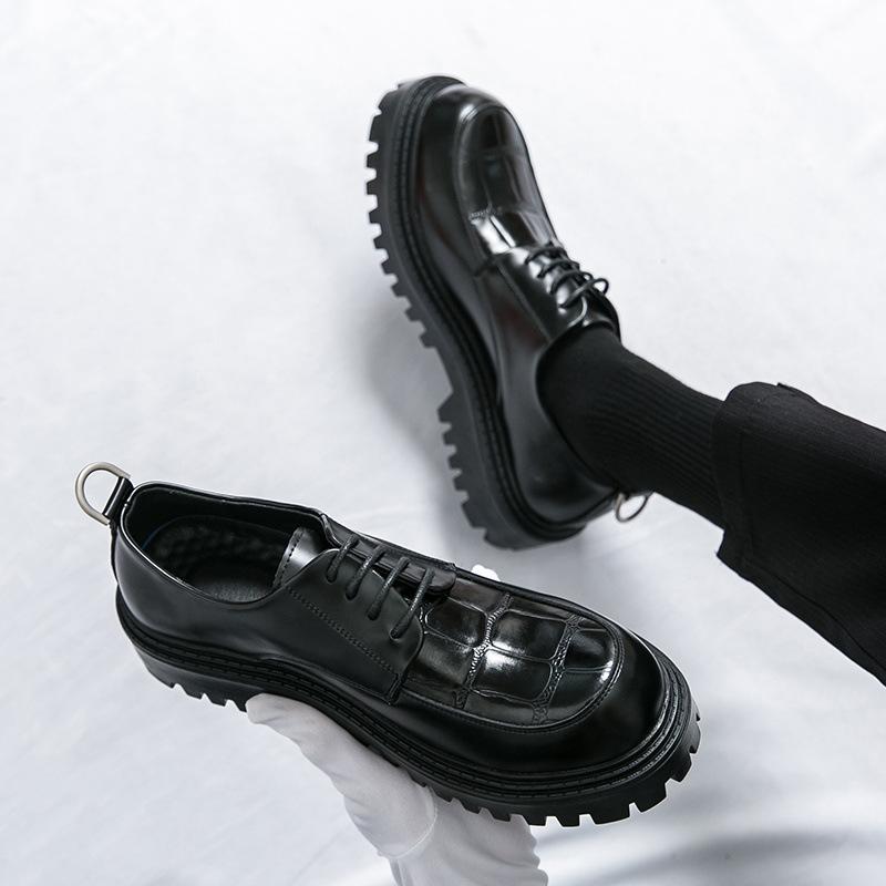 Cheap Leather Shoes Trend British New Korean Version Platform Heightening Business Dress Big Head Casual Men's Shoes