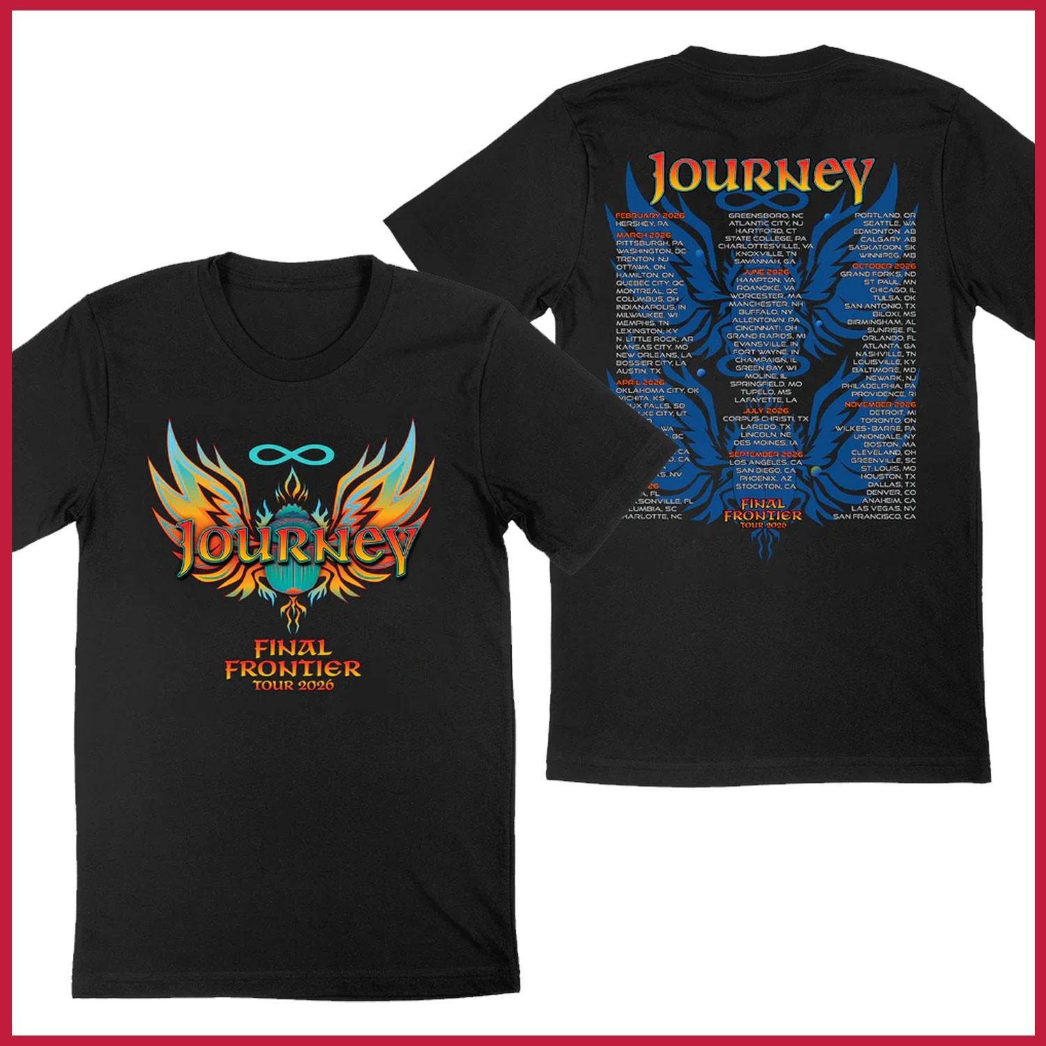 HOT SALE - Journey Final Frontier Tour 2026 Merch T-Shirt Remake Gildan for fans XXXXL