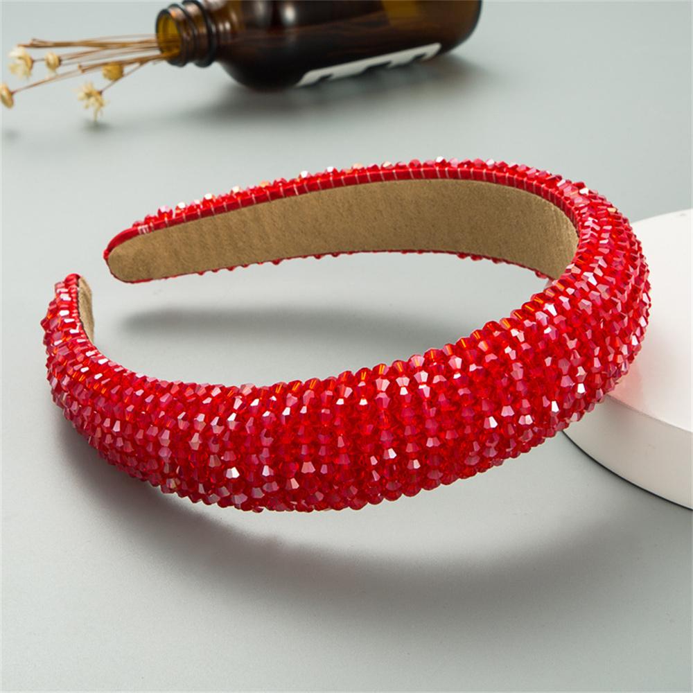 Solid Crystal Beads Hairbands For Women Girls Hair Hoop Headwear Fashion Clolorful Handmade Headbands Female Hair Bands