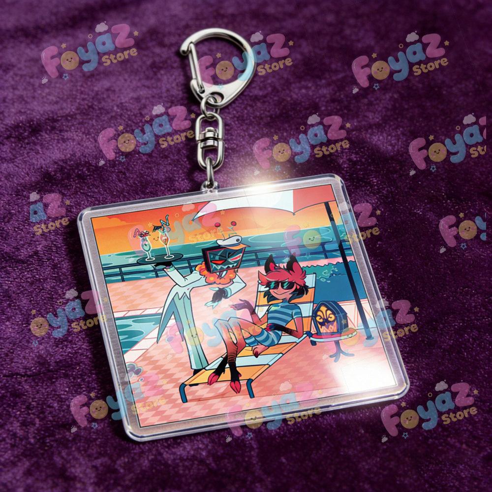 Cool Cartoon Chibi Alastor Vox Keychain Vox Fan Gift Vox Standee