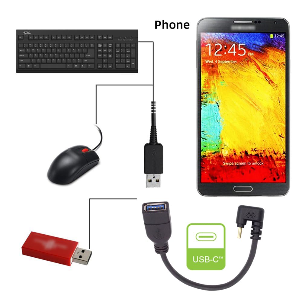 Xiwai 90 Degree USB Male To USB Female 10Gbps OTG Data Power Inverted U Back Angle USB-C Type-C 3.1 3.0-A Adapter, Cable, 30cm, Shape,