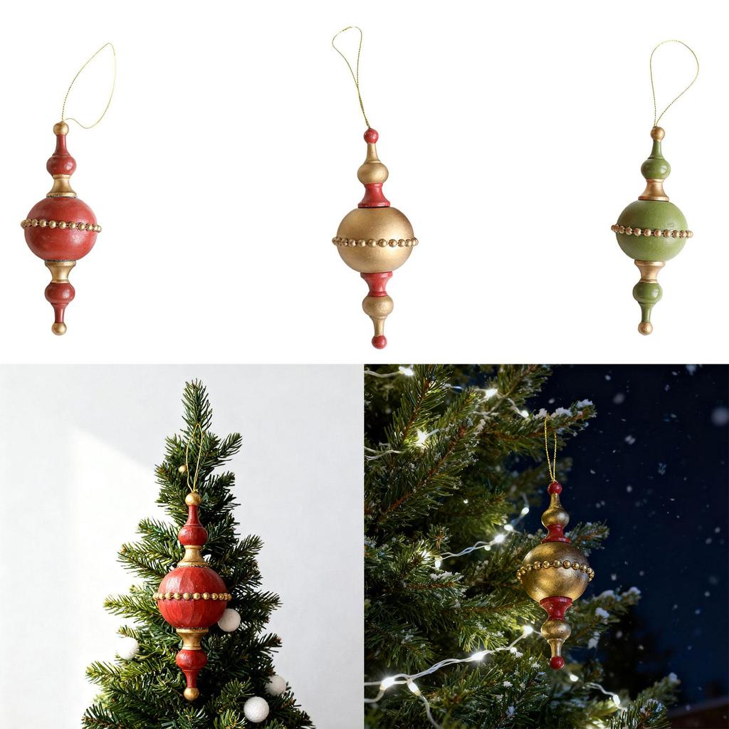 Christmas Tree Ball Ornament, Xmas Hanging Decoration, Shiny Reusable Gourd Shaped Bauble for Anniversary Celebration