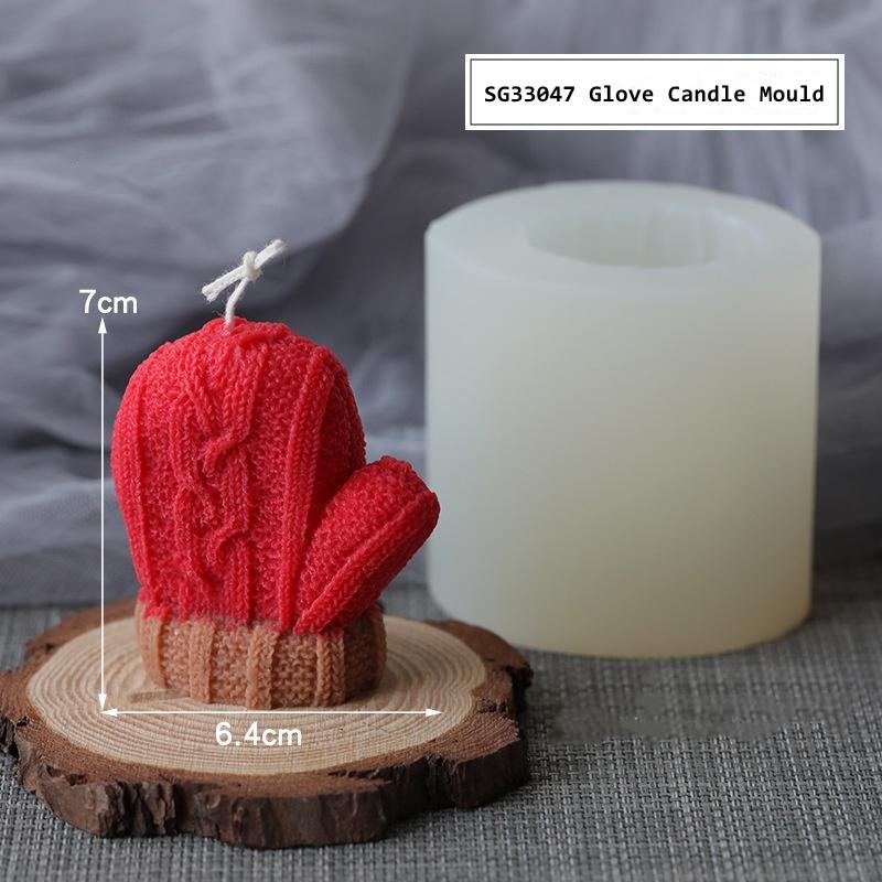 Woolen Gloves Candle Silicone Mold Christmas Series Winter Creative Baking Chocolate Biscuit Mousse Mold