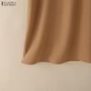ZANZEA Women Casual Turn Down Collar Loose Short Sleeve Shirt Dress