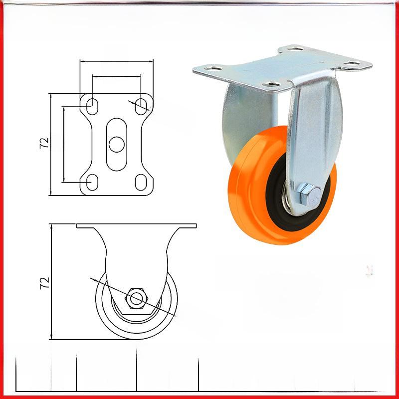 Kraftigt 3-5 tums universellt nylonhjul för vagn med broms