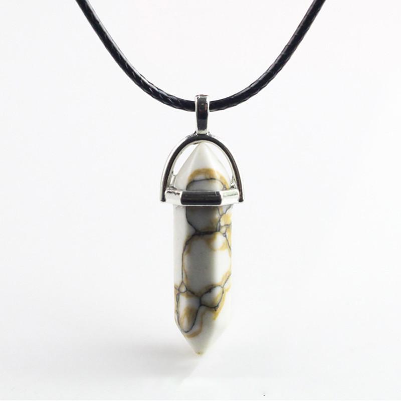 Beautiful Natural Crystal Stone Necklace With Unique Hexagonal Pendant For Healing
