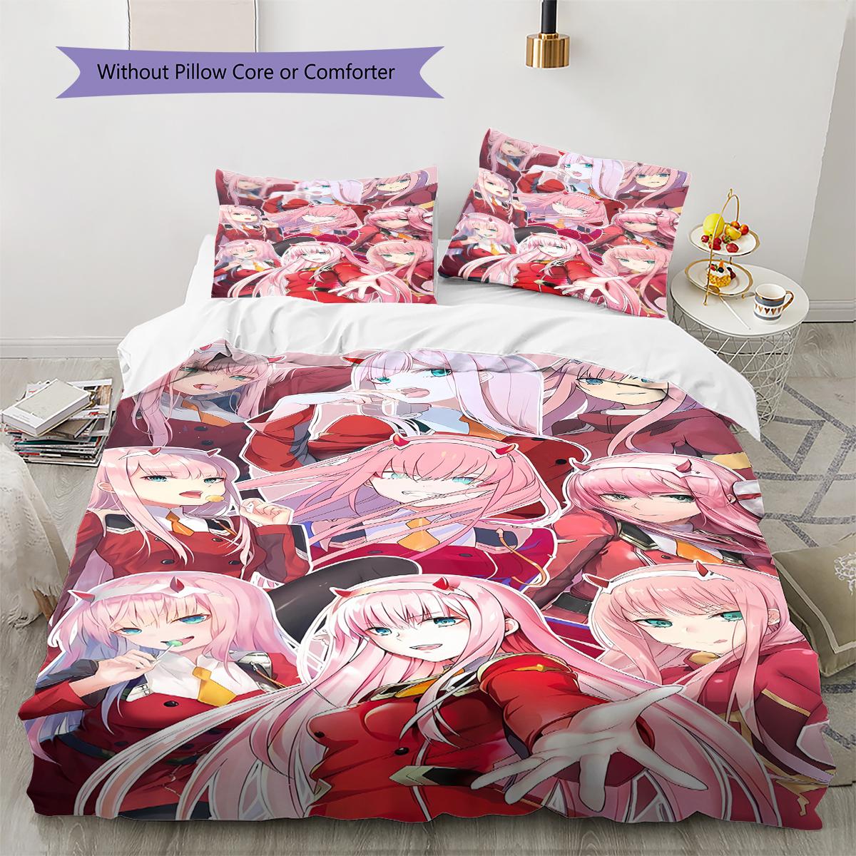 

Постельное белье DARLING in the FRANXX с рисунком Зеро Ту, Комплект с одеялом, Пододеяльник, Наволочка, Домашний подарок на день рождения (1 пододеяльник + 2 наволочки, без наполнителя) 135x200cm