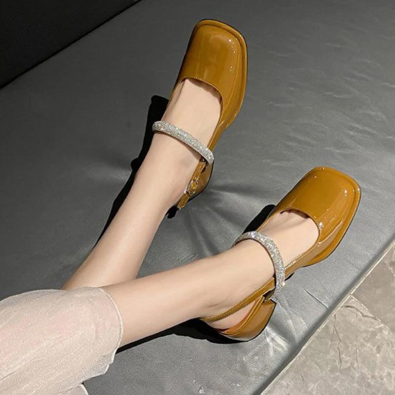 Fashion Rhinestones With Medium Heels Original Summer Woman Shoes Sale Low Price 2025 Comfortable Casual On Offer Vip Sandals for Women