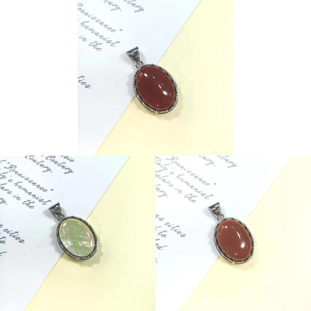 Geometric Shell Pendant With Synthetic Turquoise And Natural Purple Crystal For Fashion Jewelry